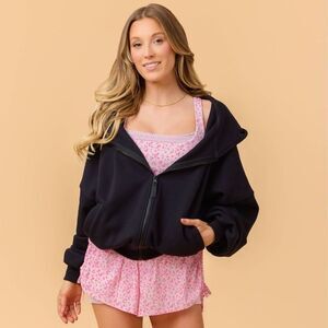 Blogilates -  Women's Mommy & Me Marshmallow Full Zip Black